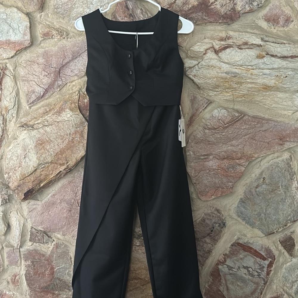Commense Solid Asymmetrical Straight Leg Pants Se… - image 3